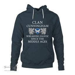 ScotsTee Shop Scottish Cunningham Wreaking Havoc Since The Middle Ages With Two Rampant Lions Hoodie