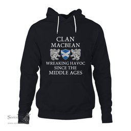ScotsTee Shop Scottish MacBean Wreaking Havoc Since The Middle Ages With Two Rampant Lions Hoodie