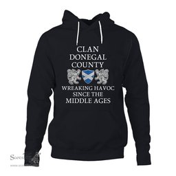 ScotsTee Shop Scottish Donegal County Wreaking Havoc Since The Middle Ages With Two Rampant Lions Hoodie