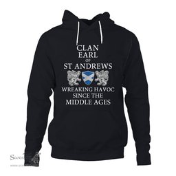 ScotsTee Shop Scottish Earl Of St Andrews Wreaking Havoc Since The Middle Ages With Two Rampant Lions Hoodie