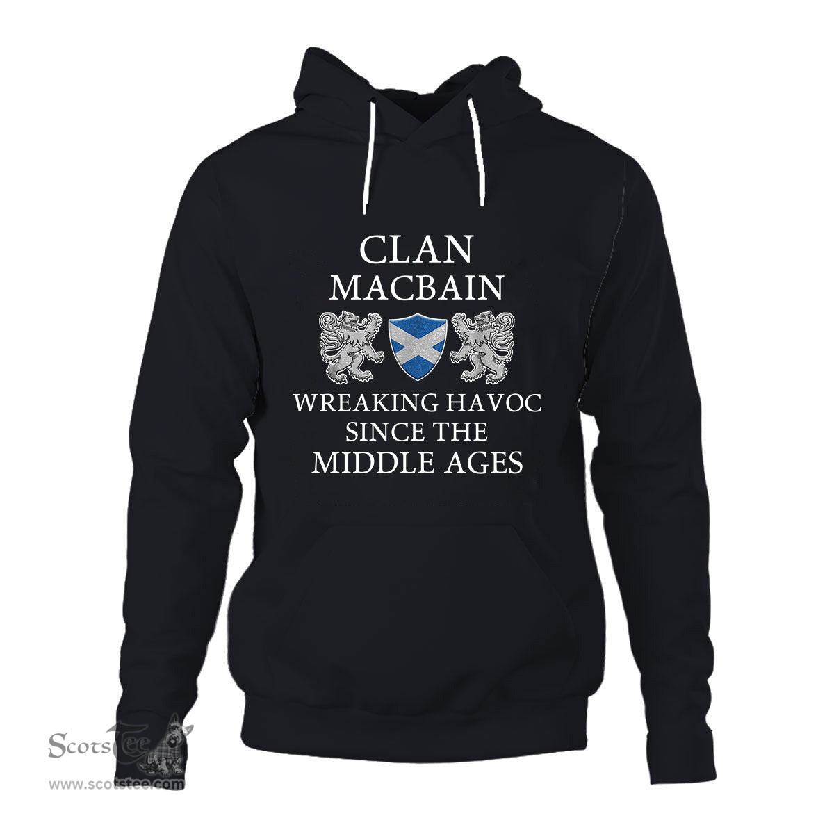 ScotsTee Shop Scottish MacBain Wreaking Havoc Since The Middle Ages With Two Rampant Lions Hoodie