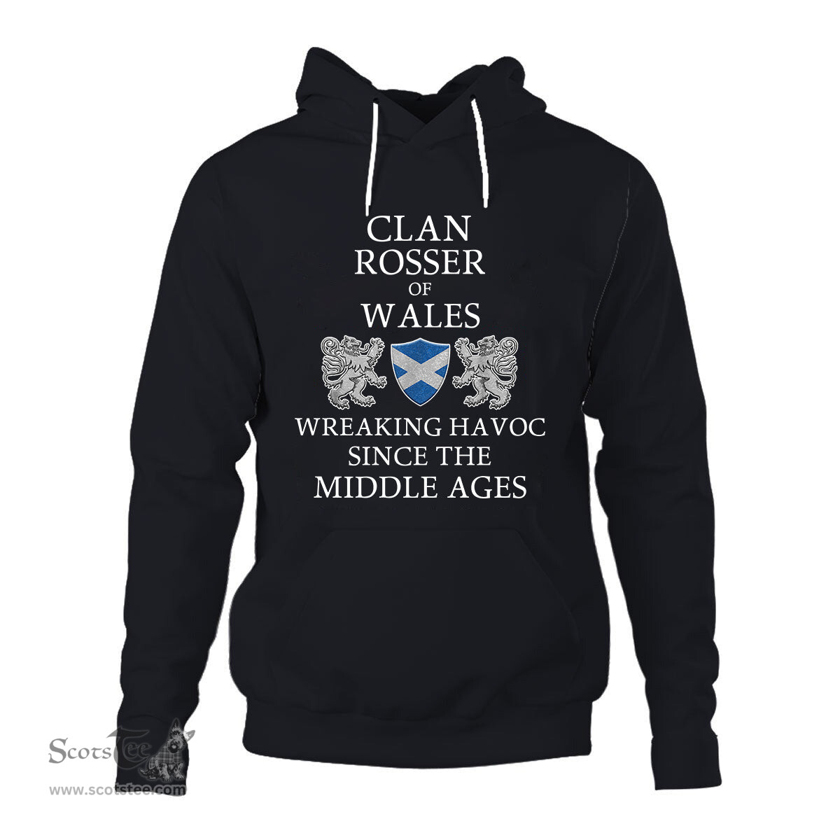 ScotsTee Shop Scottish Rosser of Wales Wreaking Havoc Since The Middle Ages With Two Rampant Lions Hoodie