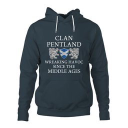 ScotsTee Shop Scottish Pentland Wreaking Havoc Since The Middle Ages With Two Rampant Lions Hoodie