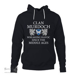 ScotsTee Shop Scottish Murdoch Wreaking Havoc Since The Middle Ages With Two Rampant Lions Hoodie