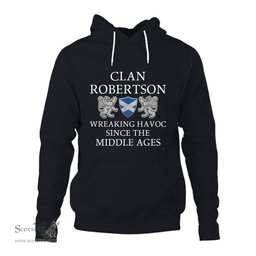 ScotsTee Shop Scottish Robertson Wreaking Havoc Since The Middle Ages With Two Rampant Lions Hoodie