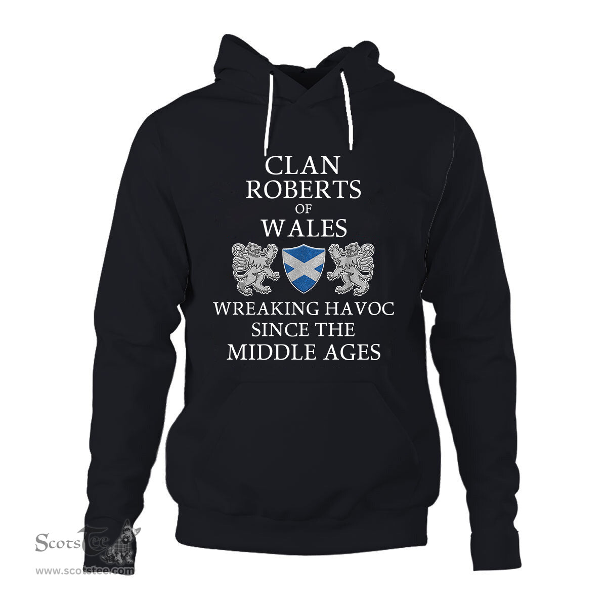 ScotsTee Shop Scottish Roberts of Wales Wreaking Havoc Since The Middle Ages With Two Rampant Lions Hoodie
