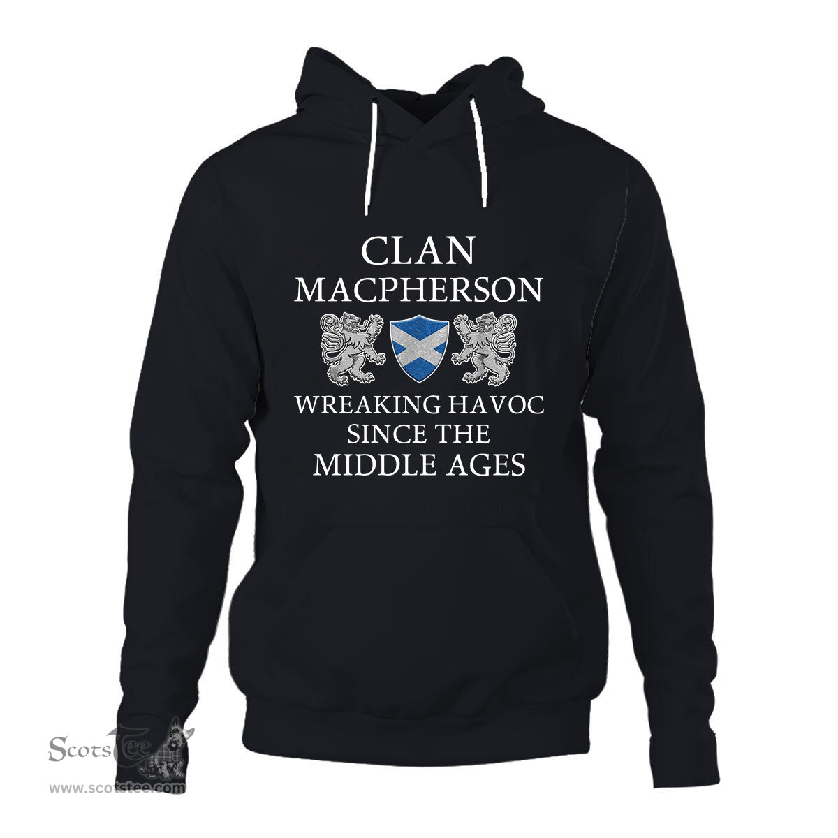ScotsTee Shop Scottish MacPherson Wreaking Havoc Since The Middle Ages With Two Rampant Lions Hoodie