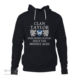 ScotsTee Shop Scottish Taylor Wreaking Havoc Since The Middle Ages With Two Rampant Lions Hoodie