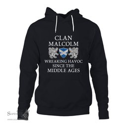 ScotsTee Shop Scottish Malcolm Wreaking Havoc Since The Middle Ages With Two Rampant Lions Hoodie