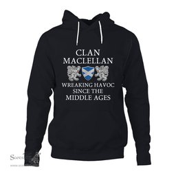 ScotsTee Shop Scottish MacLellan Wreaking Havoc Since The Middle Ages With Two Rampant Lions Hoodie