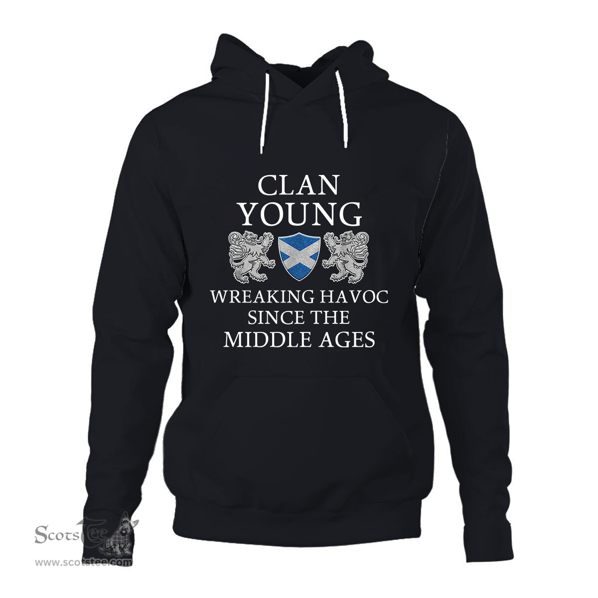 ScotsTee Shop Scottish Young Wreaking Havoc Since The Middle Ages With Two Rampant Lions Hoodie