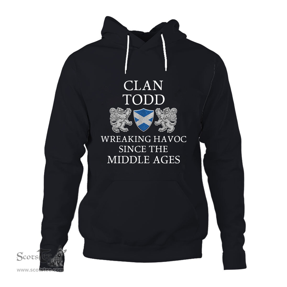 ScotsTee Shop Scottish Todd Wreaking Havoc Since The Middle Ages With Two Rampant Lions Hoodie