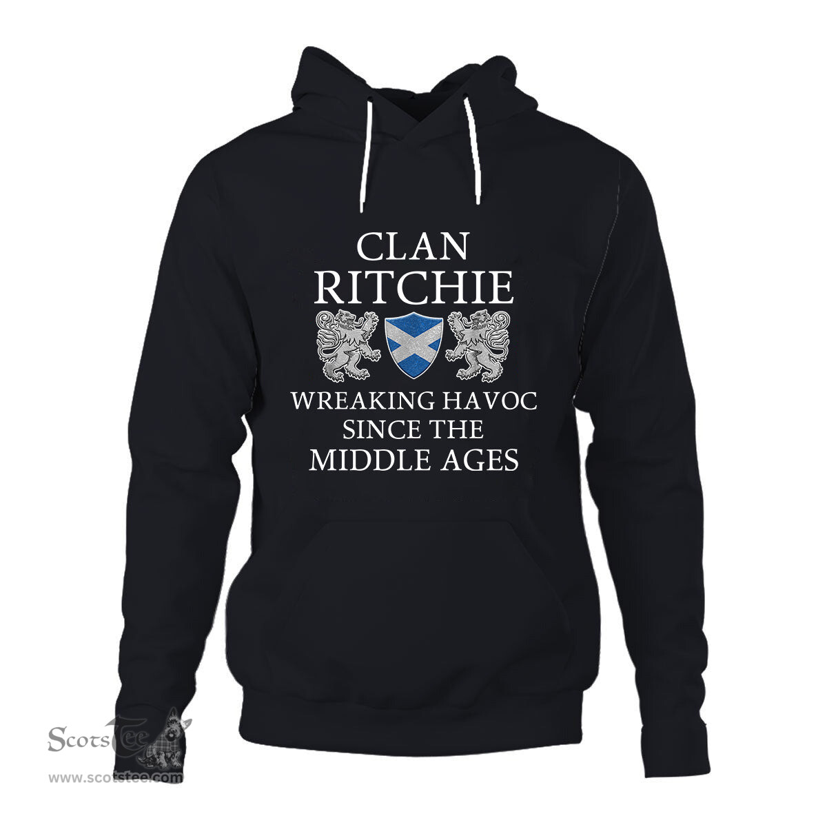 ScotsTee Shop Scottish Ritchie Wreaking Havoc Since The Middle Ages With Two Rampant Lions Hoodie