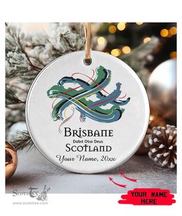 ScotsTee Shop Scottish Brisbane Scottish Tartan Ornament Add Your Text Personalized Ornament