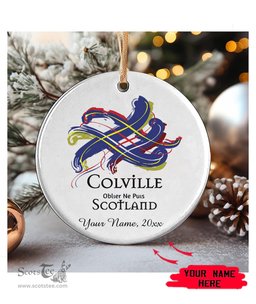 ScotsTee Shop Scottish Colville Scottish Tartan Ornament Add Your Text Personalized Ornament