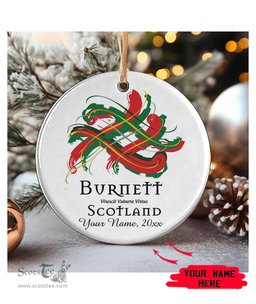 ScotsTee Shop Scottish Burnett Scottish Tartan Ornament Add Your Text Personalized Ornament