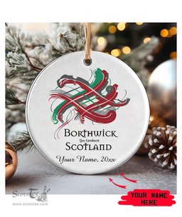ScotsTee Shop Scottish Borthwick Scottish Tartan Ornament Add Your Text Personalized Ornament
