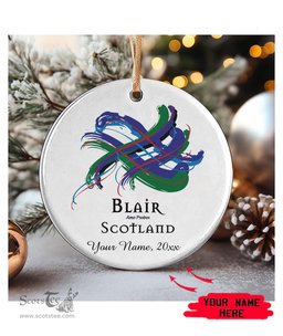 ScotsTee Shop Scottish Blair Scottish Tartan Ornament Add Your Text Personalized Ornament