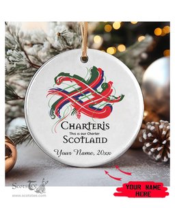 ScotsTee Shop Scottish Charteris Scottish Tartan Ornament Add Your Text Personalized Ornament
