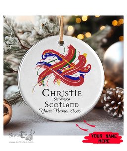 ScotsTee Shop Scottish Christie Scottish Tartan Ornament Add Your Text Personalized Ornament