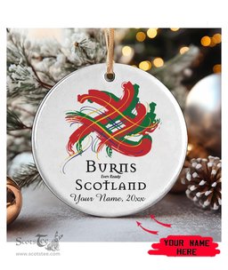 ScotsTee Shop Scottish Burns Scottish Tartan Ornament Add Your Text Personalized Ornament