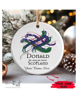 ScotsTee Shop Scottish Donald Scottish Tartan Ornament Add Your Text Personalized Ornament