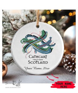 ScotsTee Shop Scottish Cathcart Scottish Tartan Ornament Add Your Text Personalized Ornament