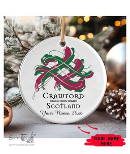 ScotsTee Shop Scottish Crawford Scottish Tartan Ornament Add Your Text Personalized Ornament
