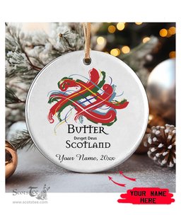 ScotsTee Shop Scottish Butter Scottish Tartan Ornament Add Your Text Personalized Ornament