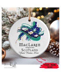 ScotsTee Shop Scottish MacLaren Scottish Tartan Ornament Add Your Text Personalized Ornament