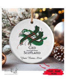 ScotsTee Shop Scottish Ged Scottish Tartan Ornament Add Your Text Personalized Ornament