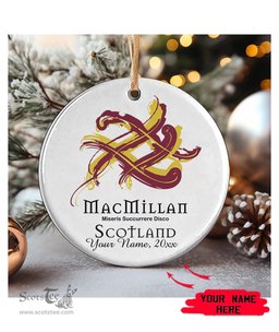 ScotsTee Shop Scottish MacMillan Scottish Tartan Ornament Add Your Text Personalized Ornament