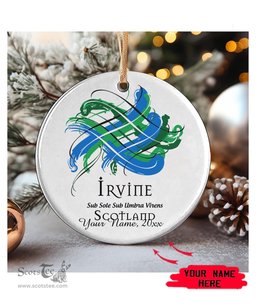 ScotsTee Shop Scottish Irvine Classic Scottish Tartan Ornament Add Your Text Personalized Ornament