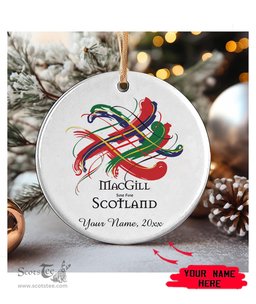 ScotsTee Shop Scottish MacGill Scottish Tartan Ornament Add Your Text Personalized Ornament