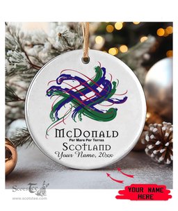 ScotsTee Shop Scottish McDonald Scottish Tartan Ornament Add Your Text Personalized Ornament