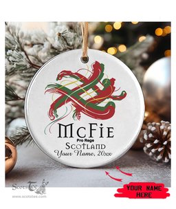 ScotsTee Shop Scottish McFie Scottish Tartan Ornament Add Your Text Personalized Ornament