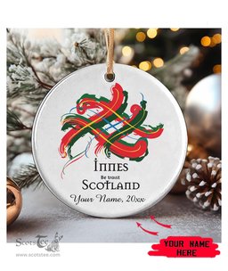ScotsTee Shop Scottish Innes Scottish Tartan Ornament Add Your Text Personalized Ornament