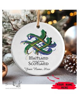 ScotsTee Shop Scottish Maitland Scottish Tartan Ornament Add Your Text Personalized Ornament