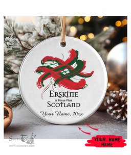 ScotsTee Shop Scottish Erskine Scottish Tartan Ornament Add Your Text Personalized Ornament