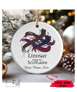 ScotsTee Shop Scottish Lindsay Scottish Tartan Ornament Add Your Text Personalized Ornament