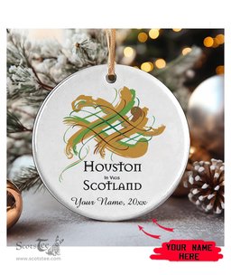 ScotsTee Shop Scottish Houston Scottish Tartan Ornament Add Your Text Personalized Ornament