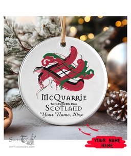 ScotsTee Shop Scottish McQuarrie Classic Scottish Tartan Ornament Add Your Text Personalized Ornament