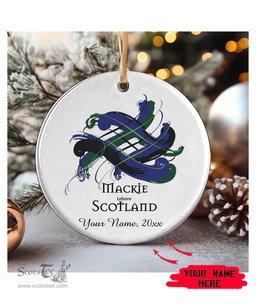 ScotsTee Shop Scottish MacKie Scottish Tartan Ornament Add Your Text Personalized Ornament