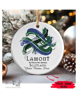 ScotsTee Shop Scottish Lamont Scottish Tartan Ornament Add Your Text Personalized Ornament