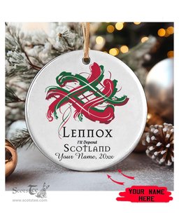 ScotsTee Shop Scottish Lennox Scottish Tartan Ornament Add Your Text Personalized Ornament