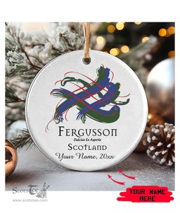 ScotsTee Shop Scottish Fergusson Scottish Tartan Ornament Add Your Text Personalized Ornament