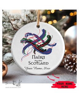 ScotsTee Shop Scottish Nairn Scottish Tartan Ornament Add Your Text Personalized Ornament