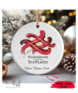 ScotsTee Shop Scottish Marjoribanks Scottish Tartan Ornament Add Your Text Personalized Ornament