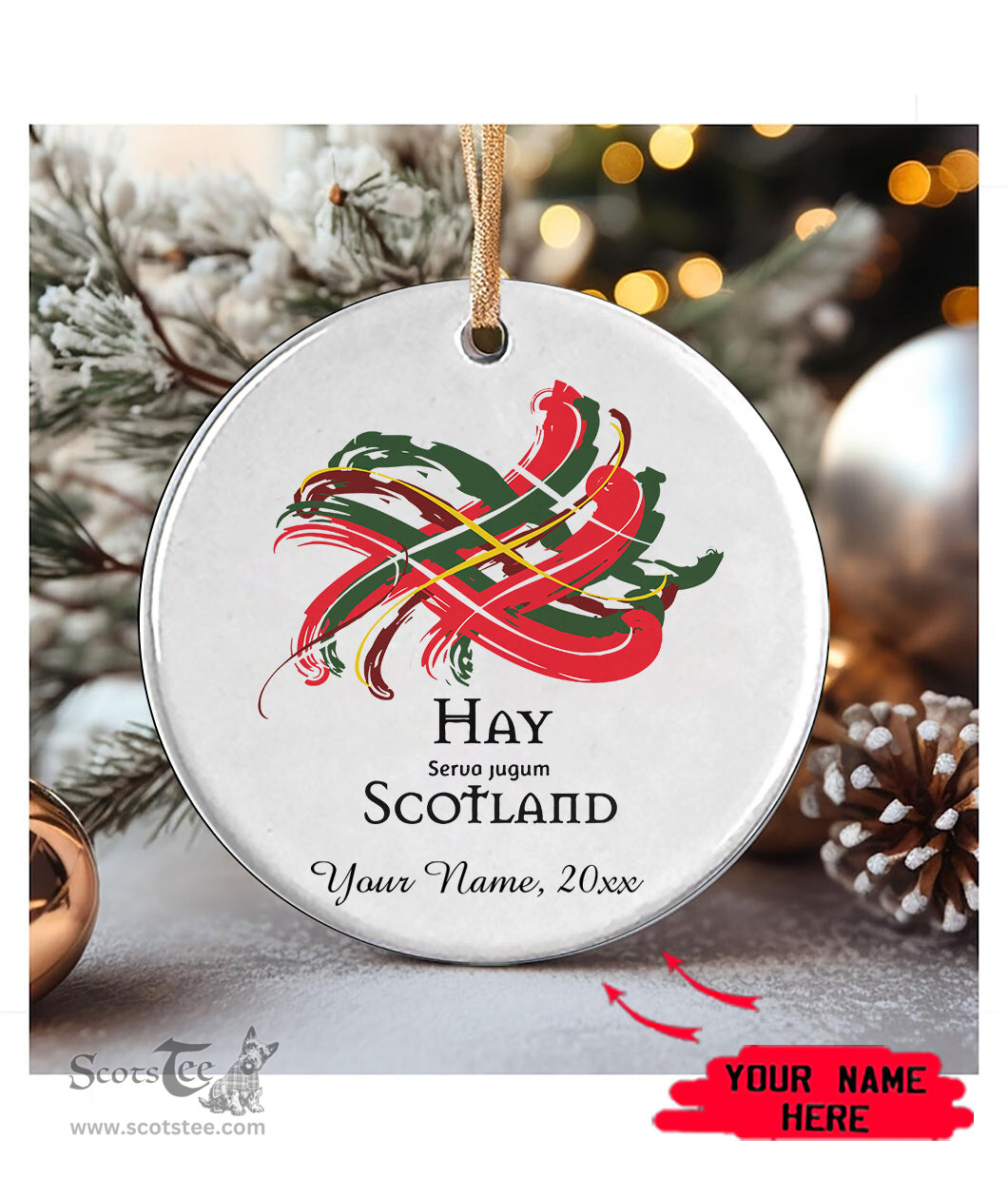 ScotsTee Shop Scottish Hay Scottish Tartan Ornament Add Your Text Personalized Ornament