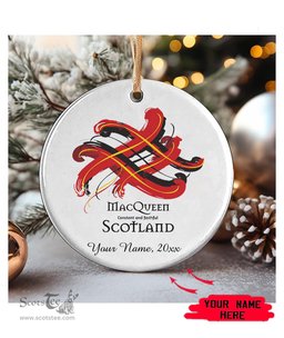 ScotsTee Shop Scottish MacQueen Scottish Tartan Ornament Add Your Text Personalized Ornament